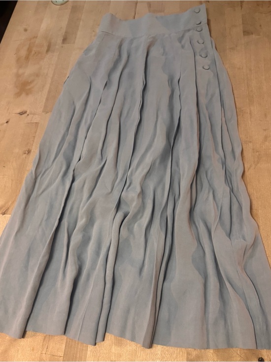 Barbara Bui Dresses & Skirts - Barbara Bui Light Blue/gray Pleated Maxi Skirt with Side Buttons